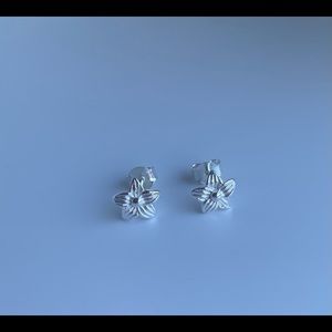 Sterling Silver Hibiscus Earrings-Flower-Minimalist Jewelry